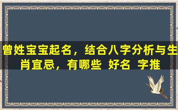 曾姓宝宝起名，结合八字分析与生肖宜忌，有哪些  好名  字推荐
